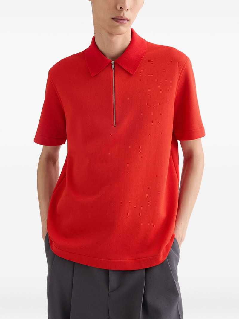 Jil Sander knitted zip-up polo shirt outlook