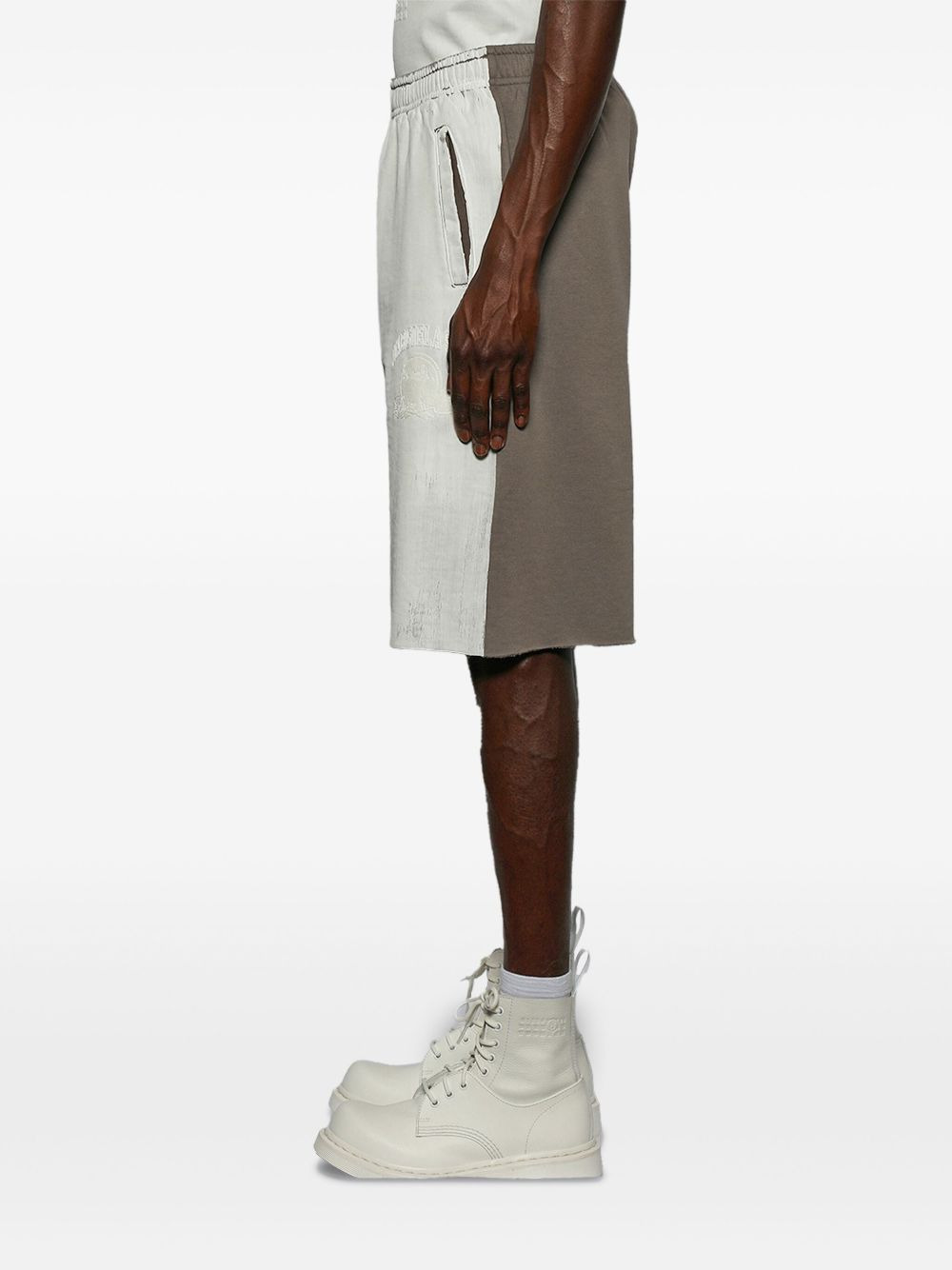 two-tone frayed shorts - 4