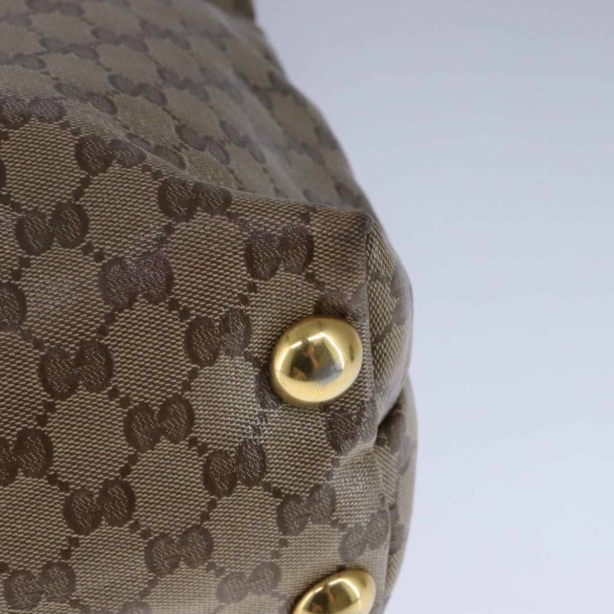 GUCCI GG Crystal Tote Bag Coated Canvas Beige Gold - 16