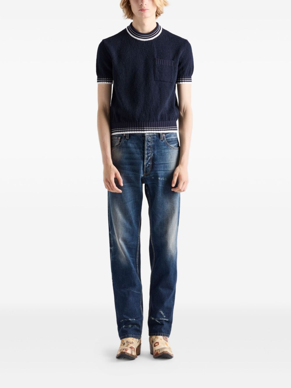 short-sleeve knit top - 2