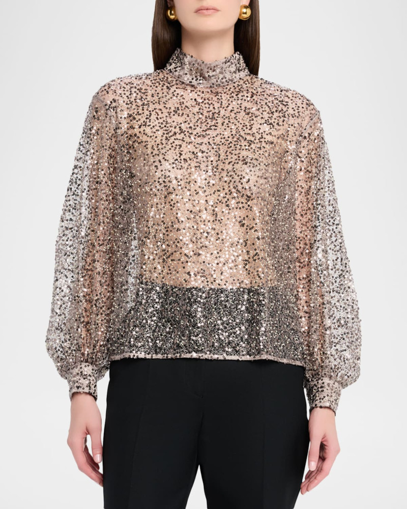 Sienna High-Neck Sequin-Embellished Top 4