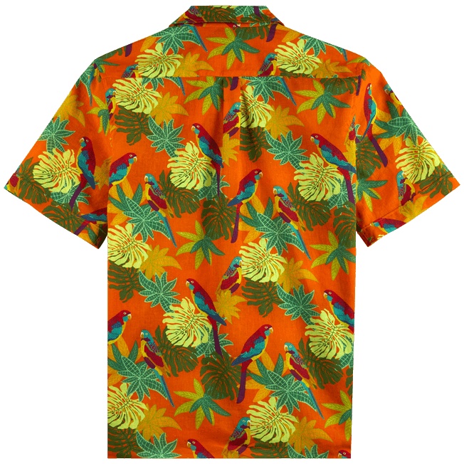 Men Bowling Shirt Linen and Cotton 1998 Les Perroquets - 2