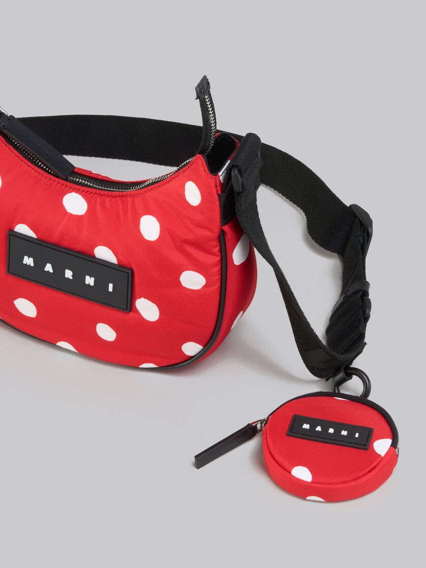 RED POLKA-DOT PUFF HOBO SMALL BAG - 5