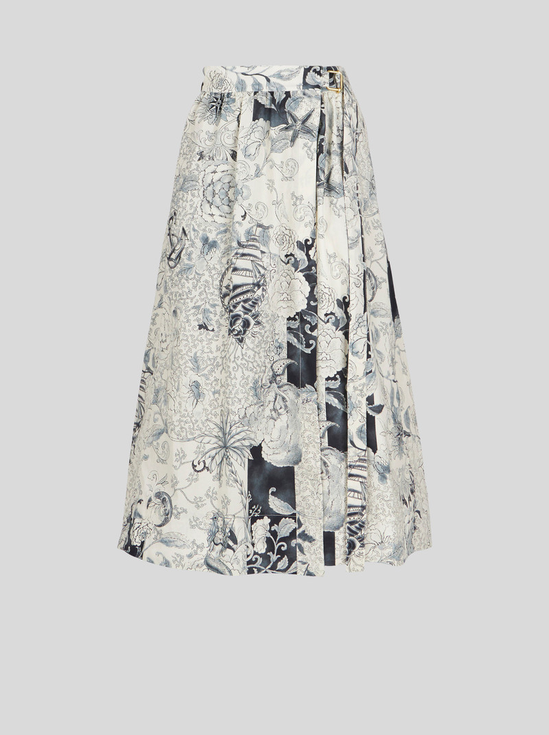 TATTOO PRINT WRAP SKIRT - 1