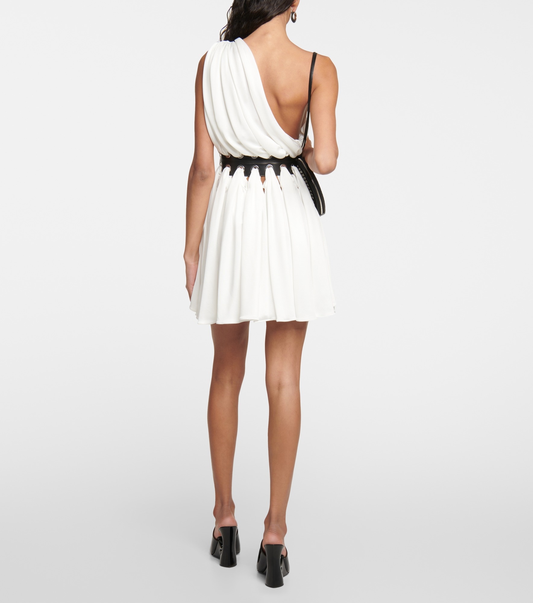 Leather-trimmed minidress - 3