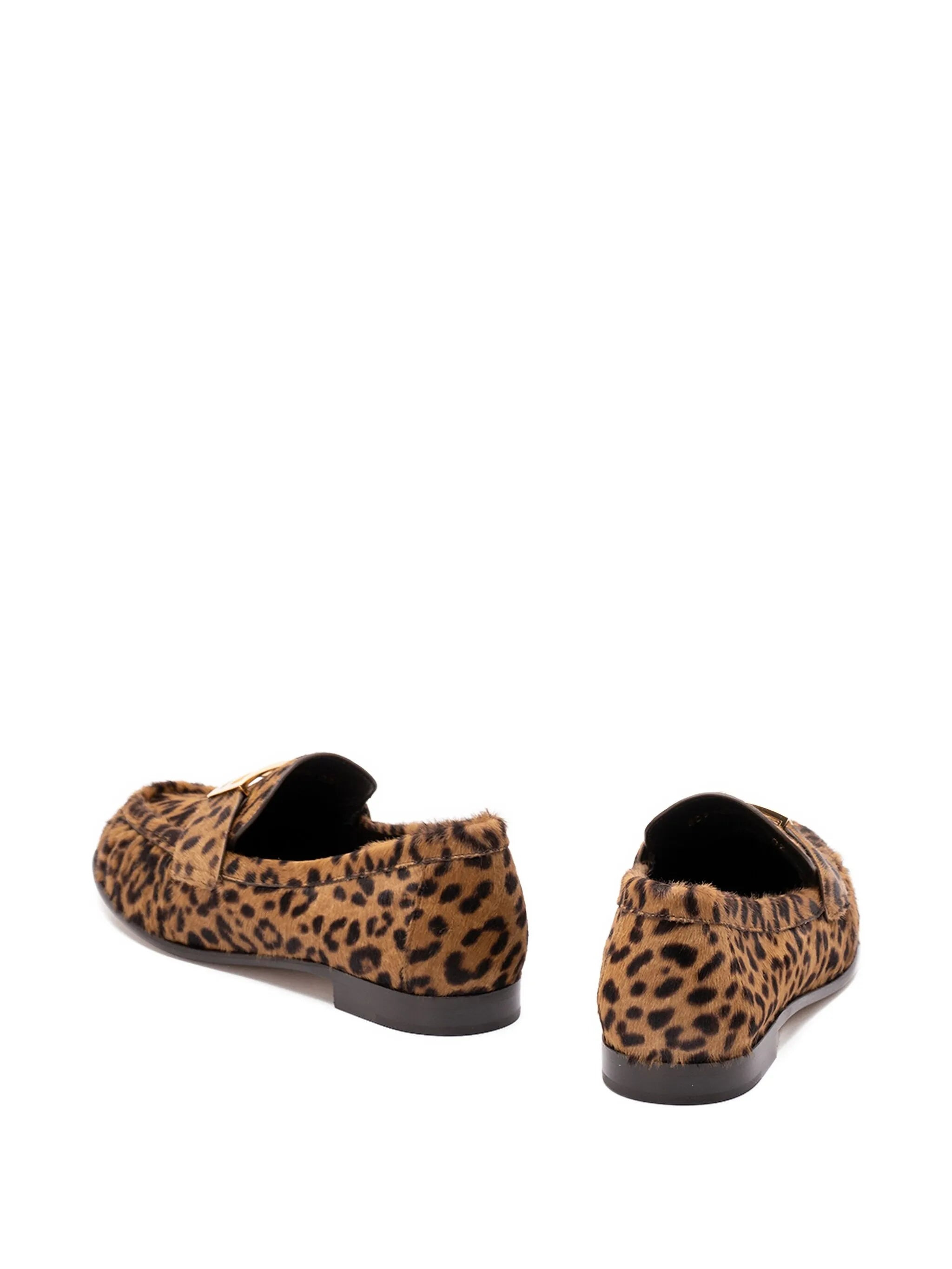leopard-print logo-detail loafers - 2