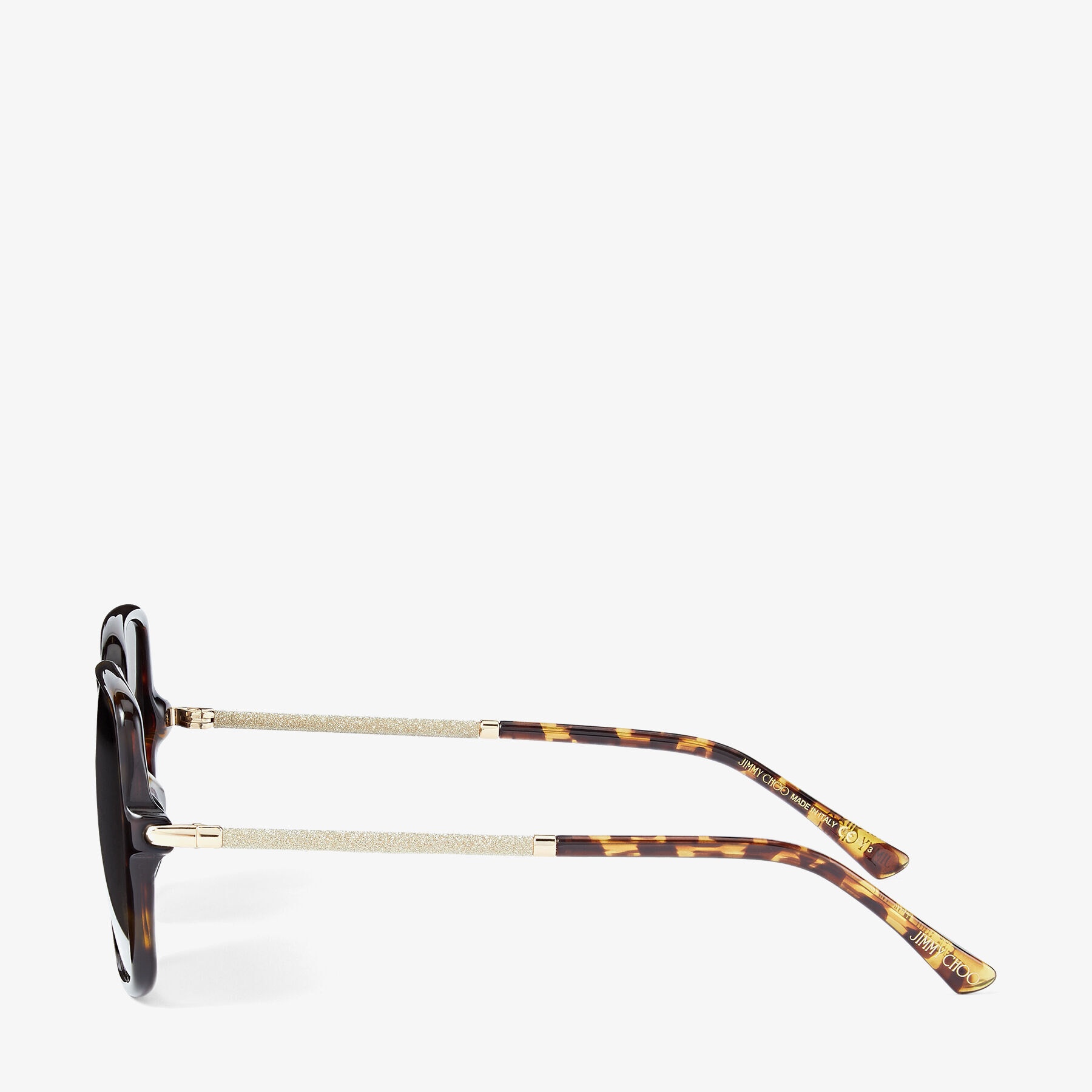 Eppie
Dark Havana Square-Frame Sunglasses with Gold Glitter - 2