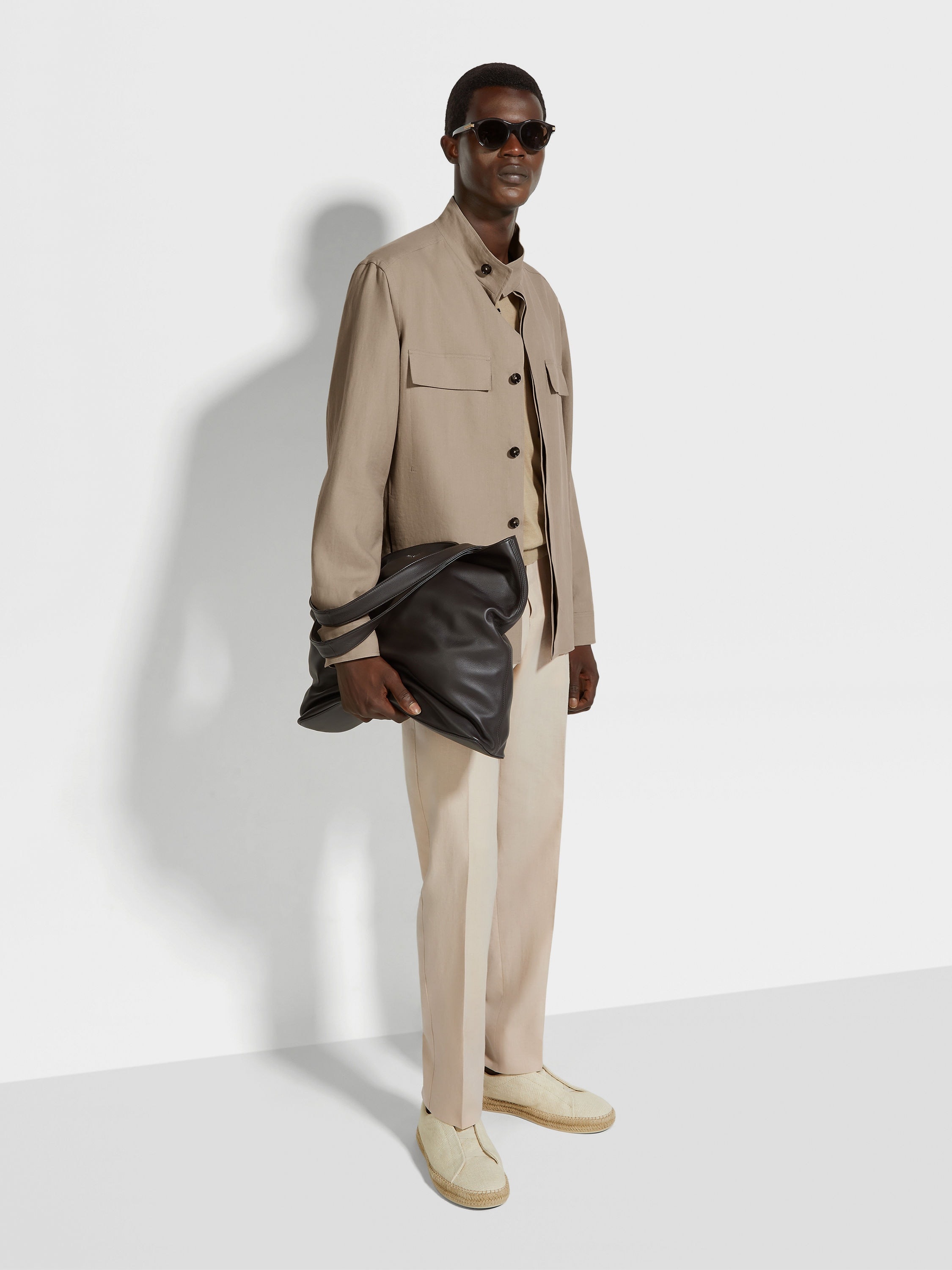 LIGHT TAUPE OASI LINO PANTS - 3