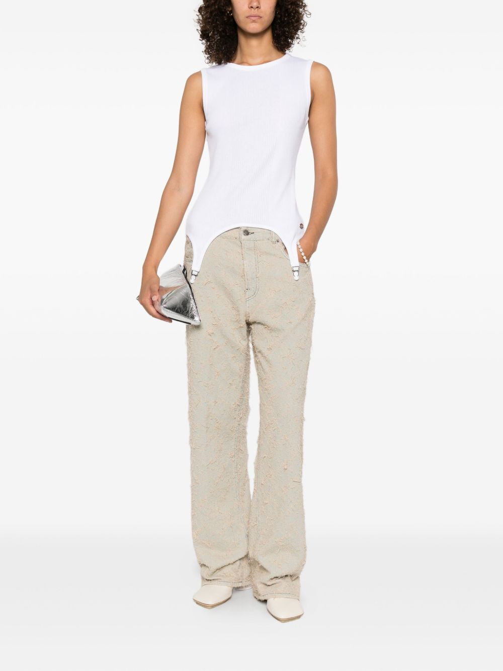 frayed-texture jeans - 2
