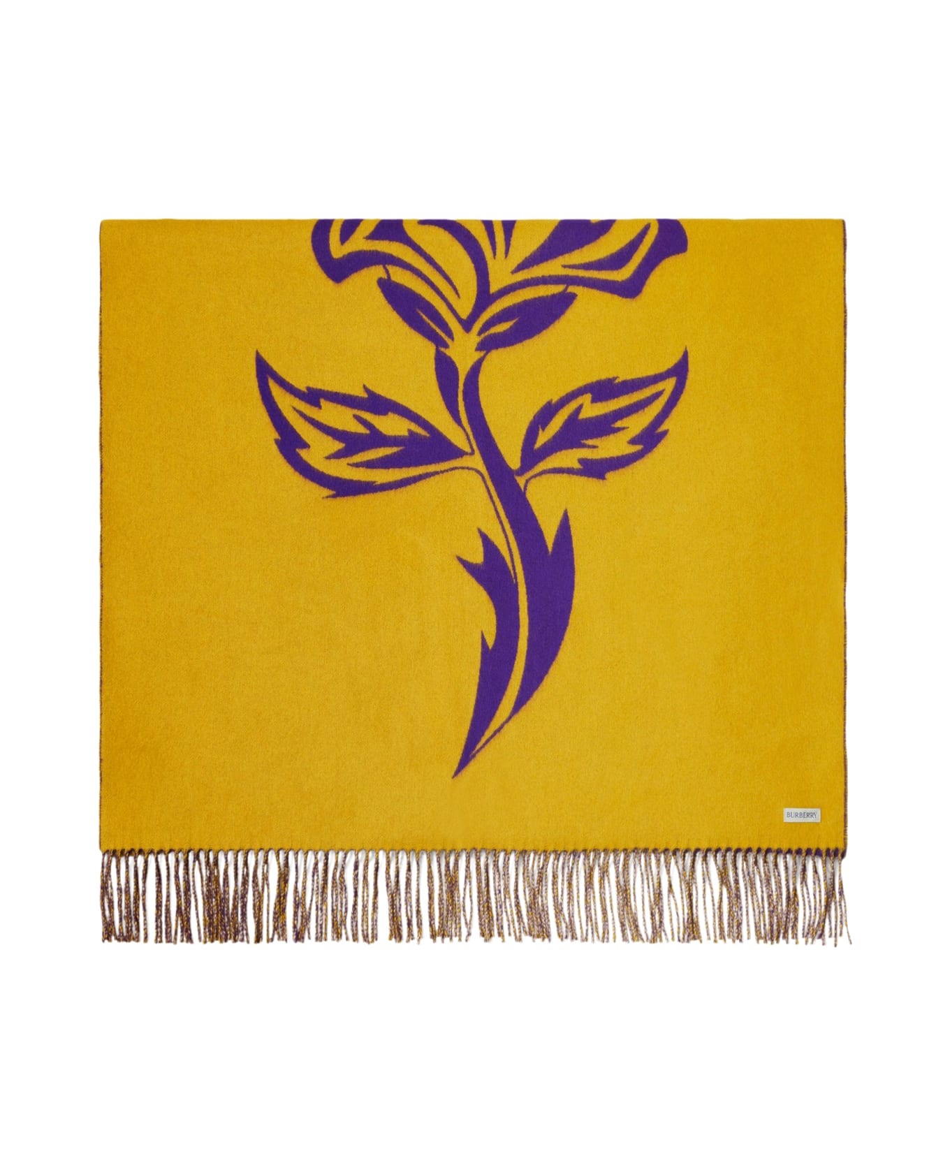 Logo Embroidered Fringed-edge Scarf - 3