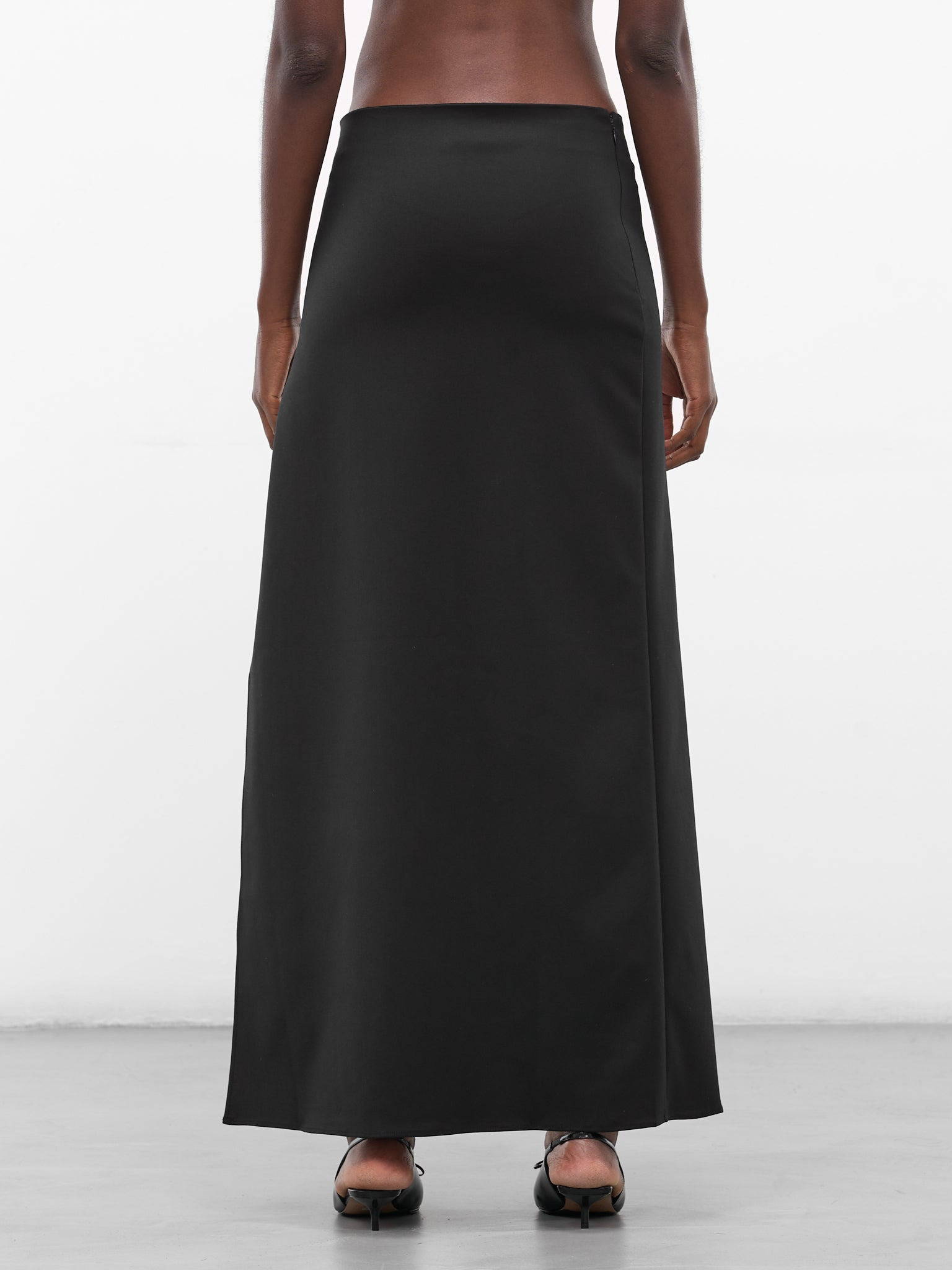 Black Belted Slit Maxi Dress - 3