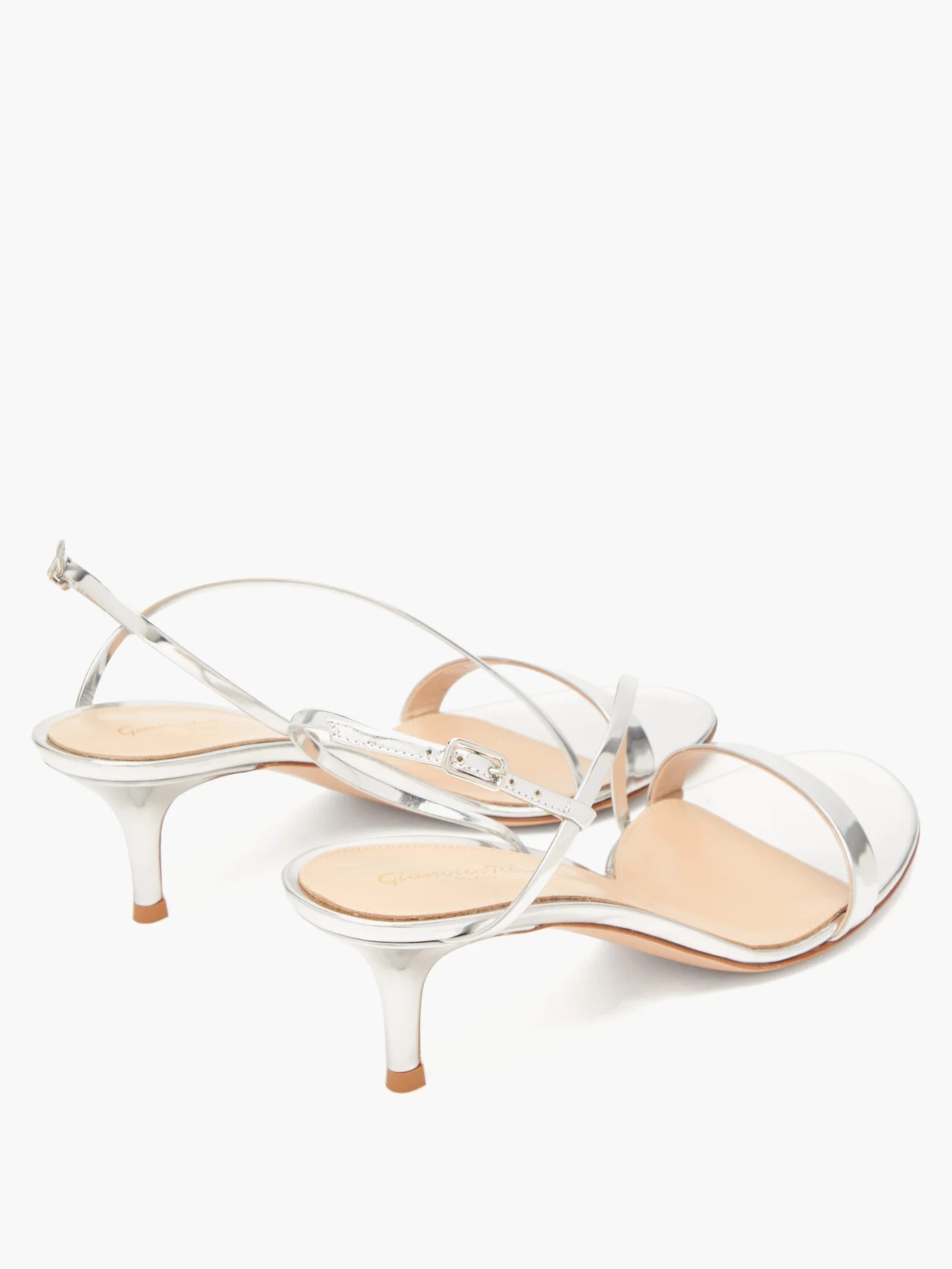 Manhattan 55 mirrored-leather sandals - 4