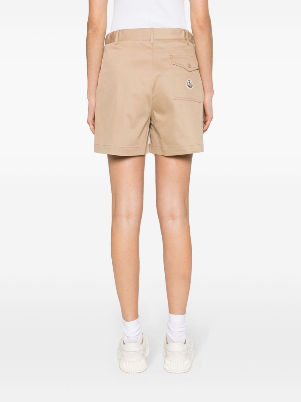 logo-patch garbadine shorts - 4