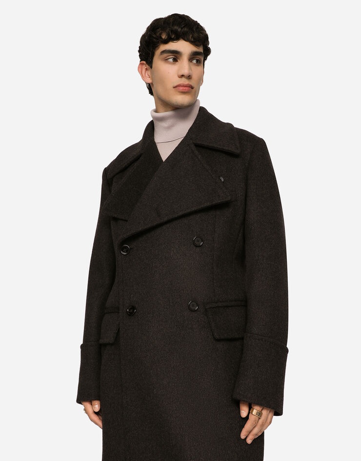 Double-breasted woolen coat - 1