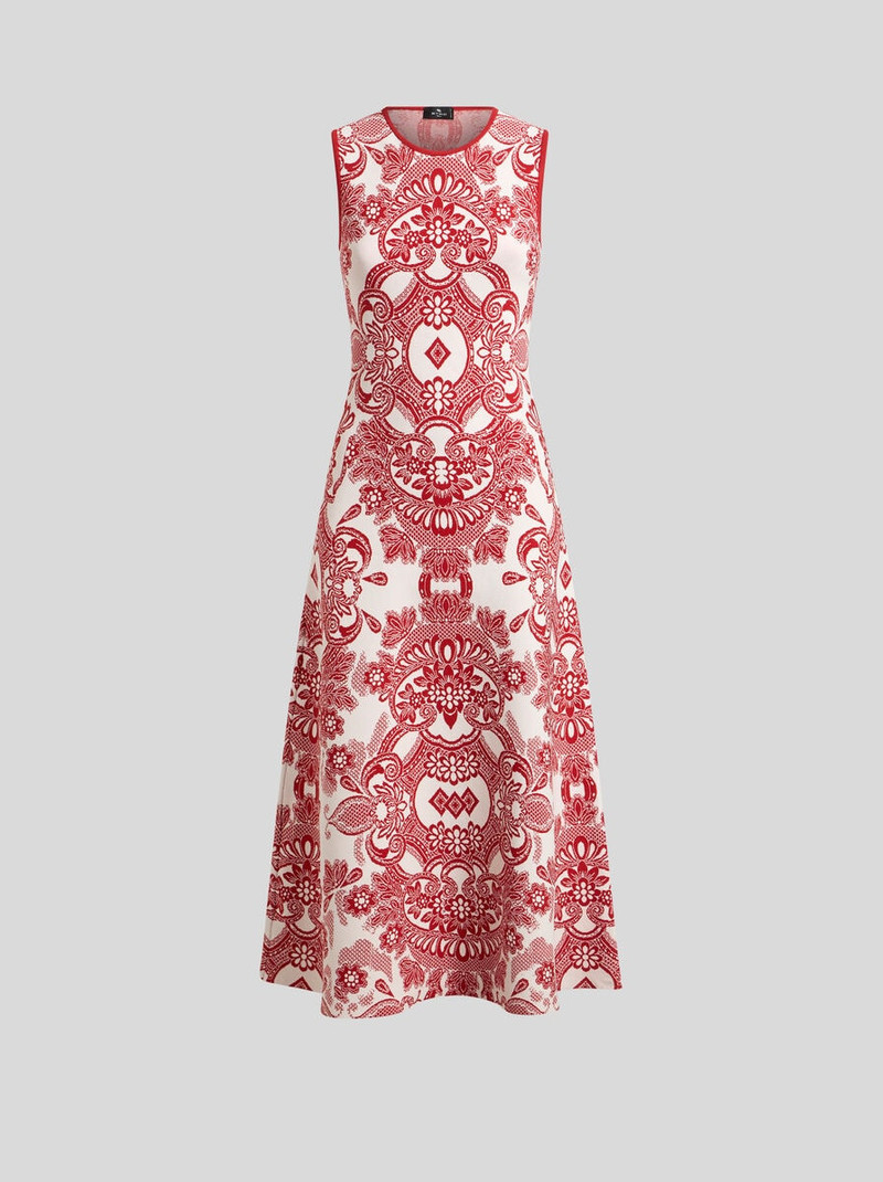 SLEEVELESS DRESS WITH LACE MOTIF - 1