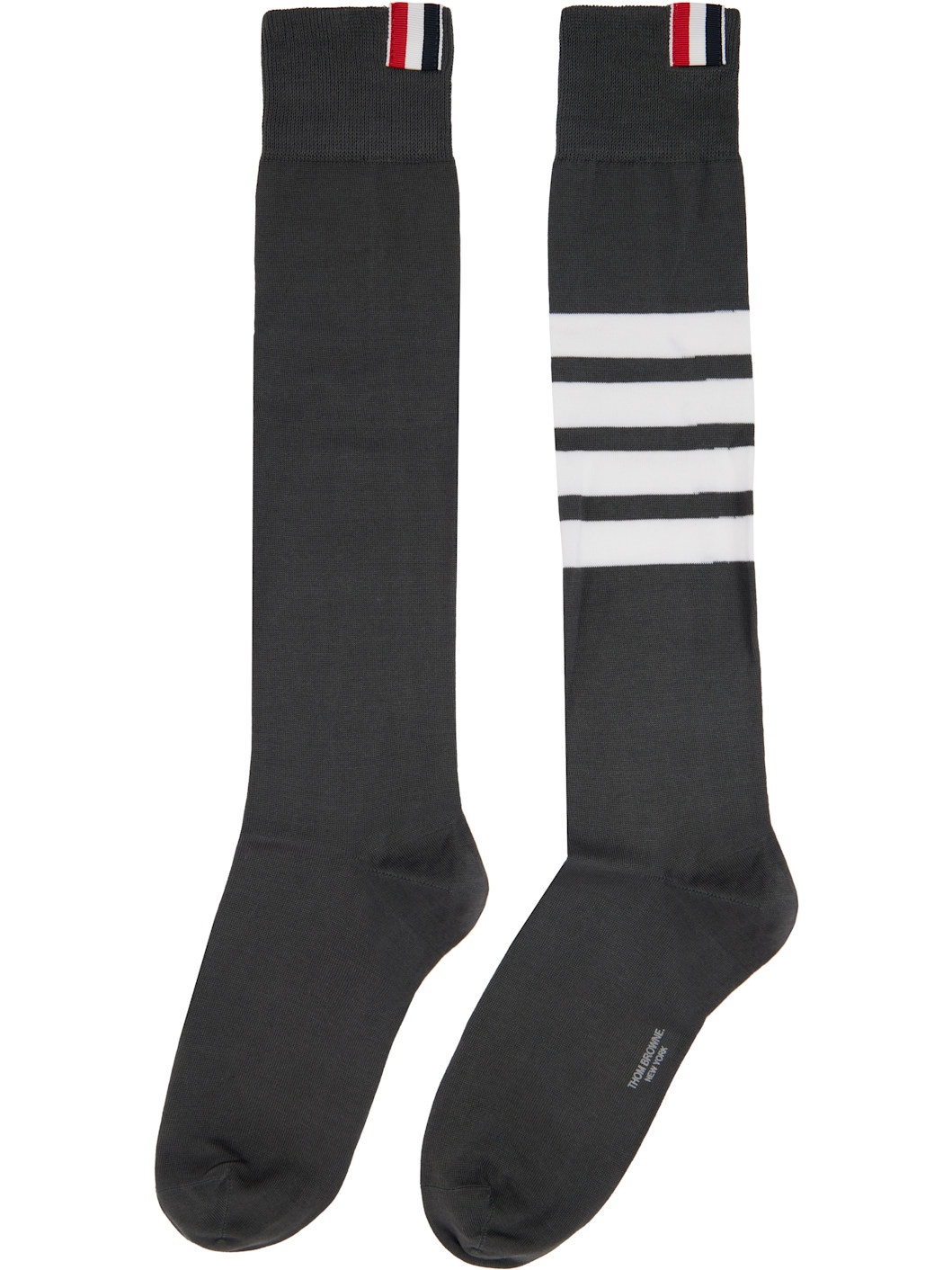 Gray 4-Bar Over The Calf Socks - 2