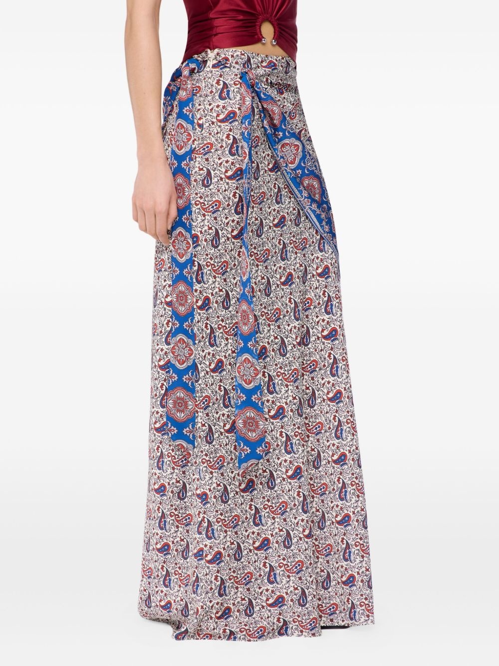 paisley-print wrap skirt - 5