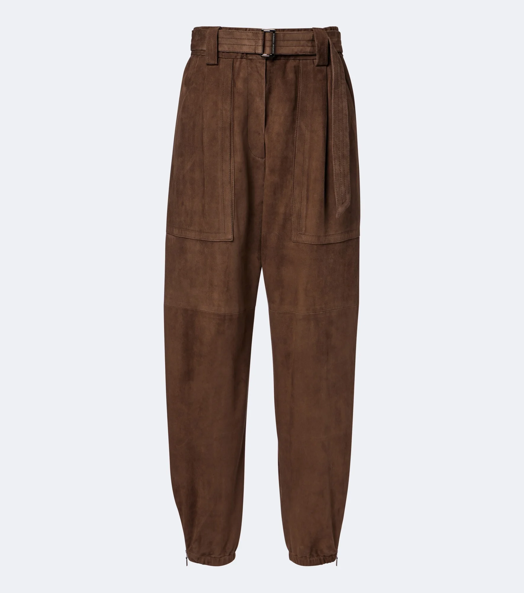 Belted suede tapered pants - 1