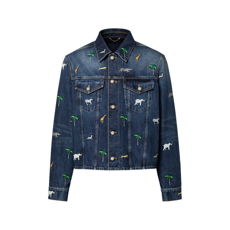 LV x The Darjeeling Limited Embroidered Long-Sleeved Denim Shirt 1