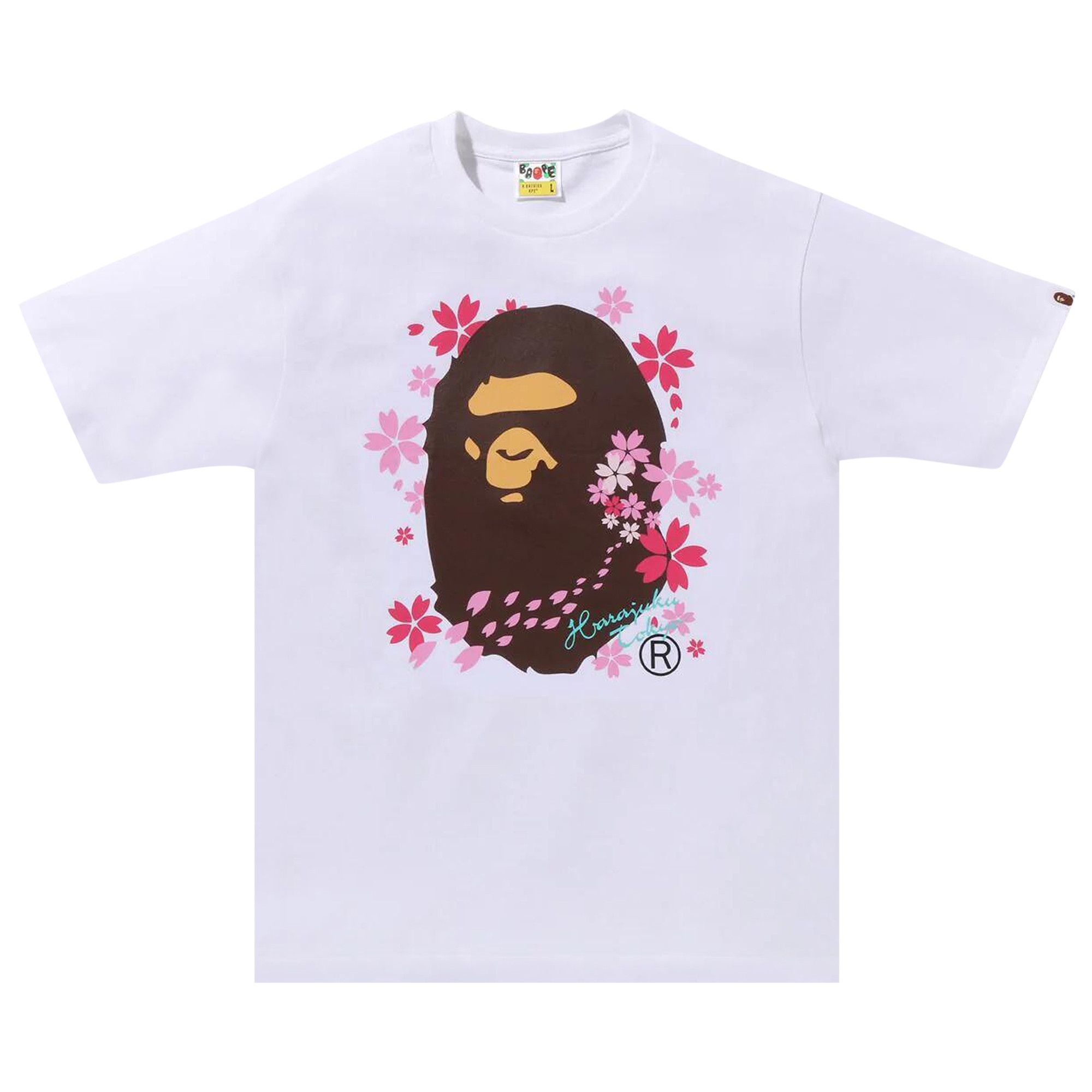 BAPE Sakura Ape Head Tee 'White' - 1