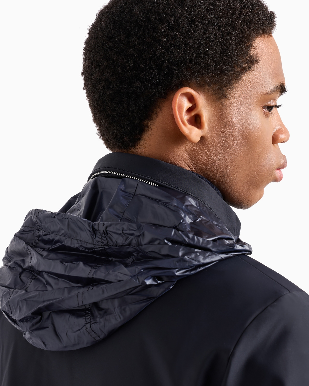 Full-zip nylon blouson with stowaway hood - 6