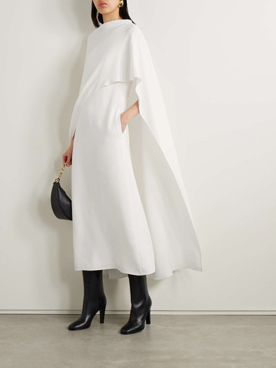 Valentino Asymmetric cape-effect silk-crepe midi dress outlook