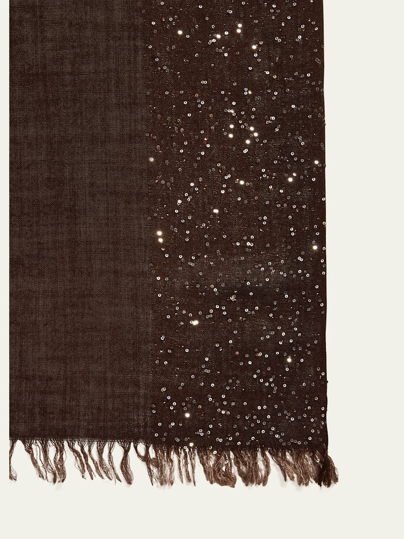 Dania Sequined Ombre Wool-Silk Scarf 4