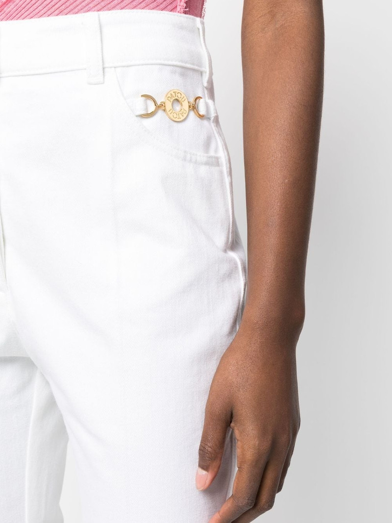 logo-embroidered flared jeans 5