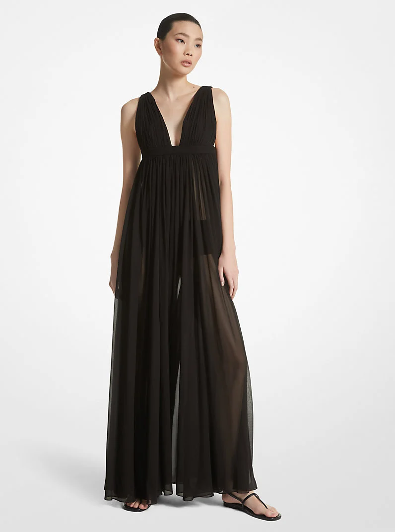 Silk Chiffon Empire Goddess Gown - 1