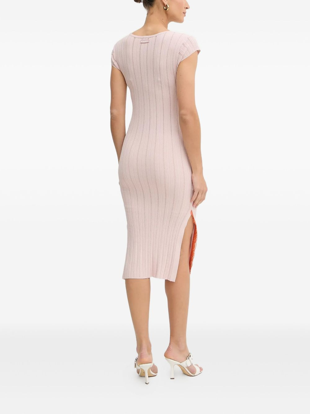ribbed side-split midi dress - 3