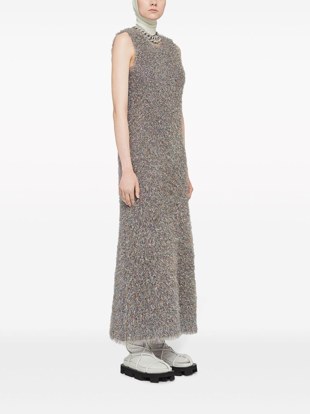 V-neck sleeveless midi dress - 3