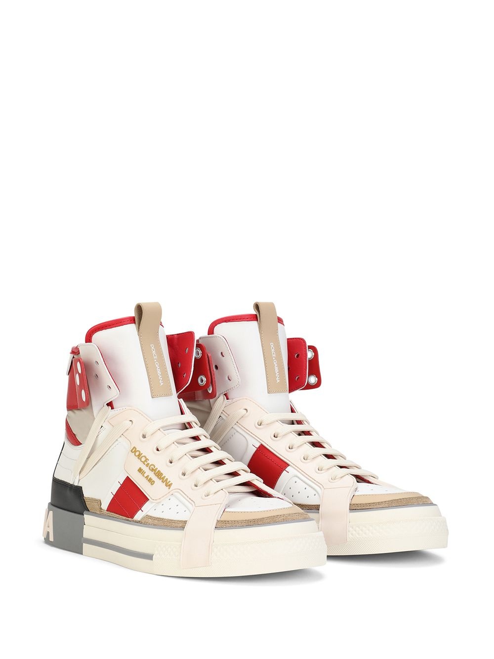 2.Zero panelled high-top sneakers - 2