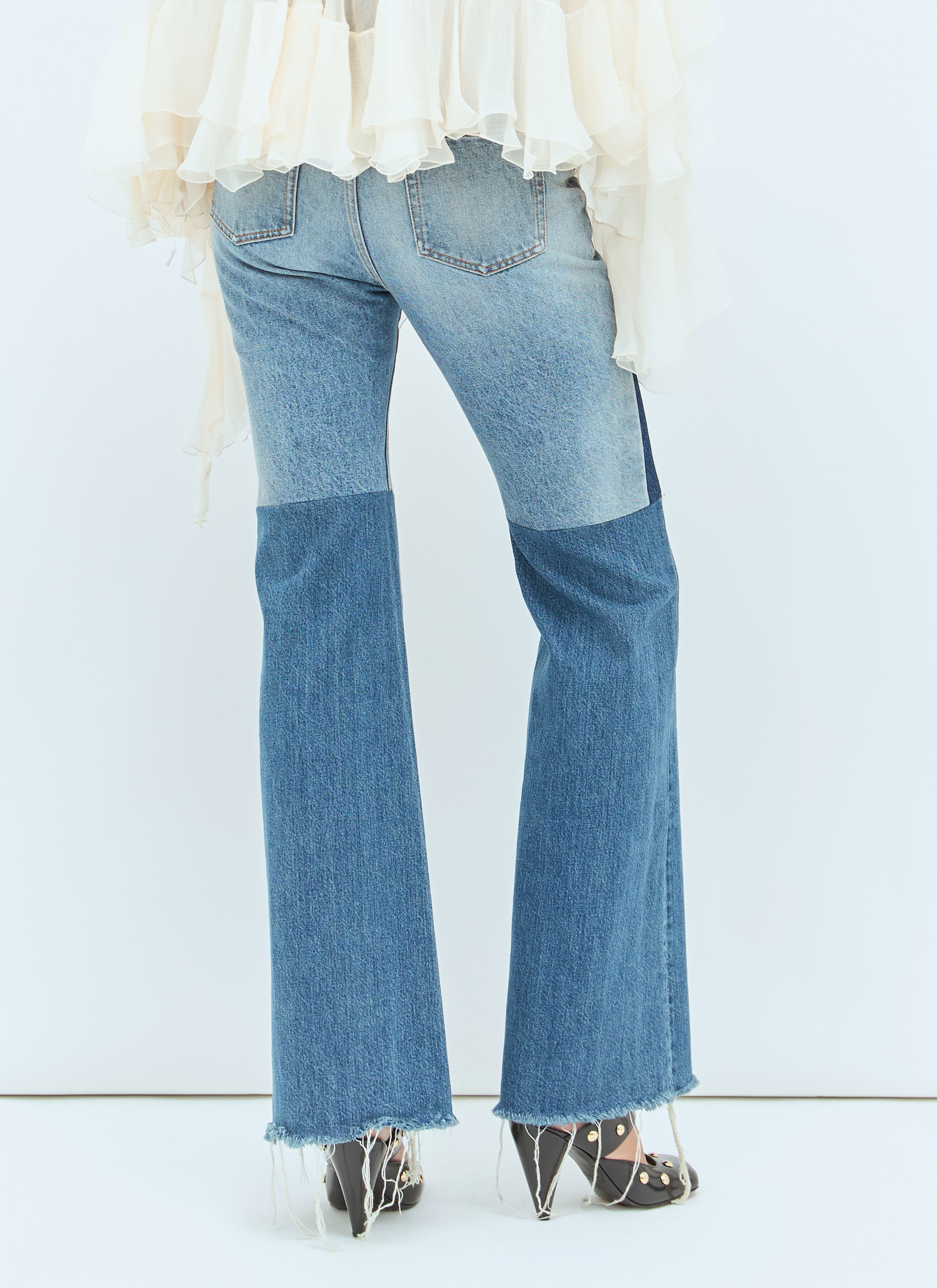 Flared Patchwork Jeans - 5