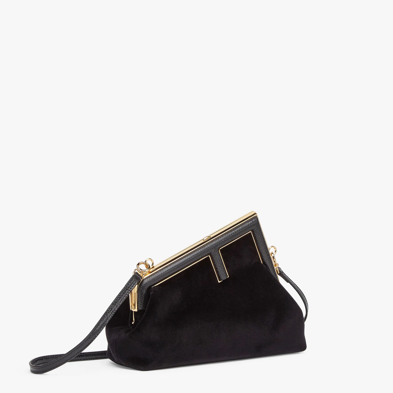 Black velvet bag with exotic details - 2