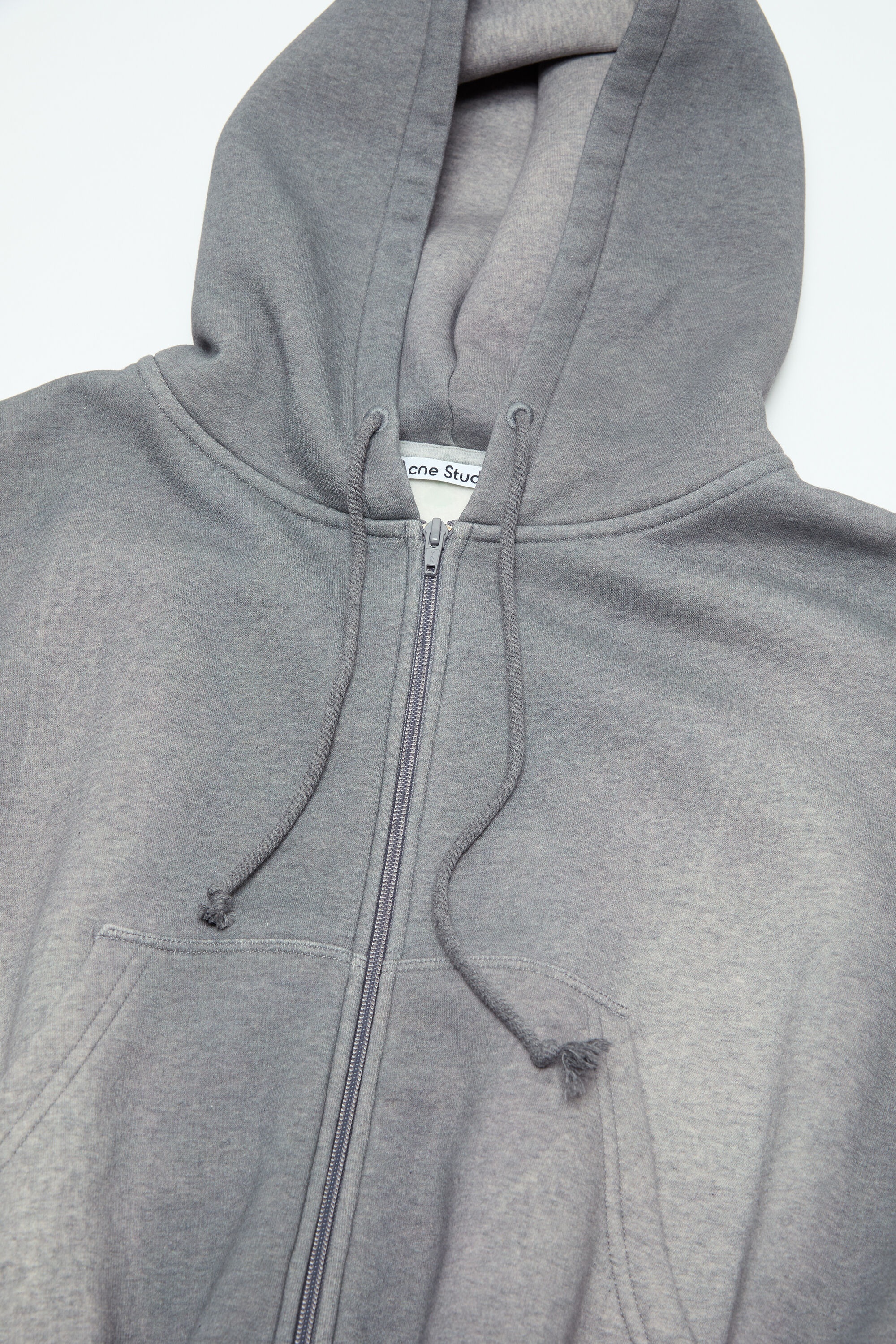 Hooded zipper sweater - Grey Melange - 4