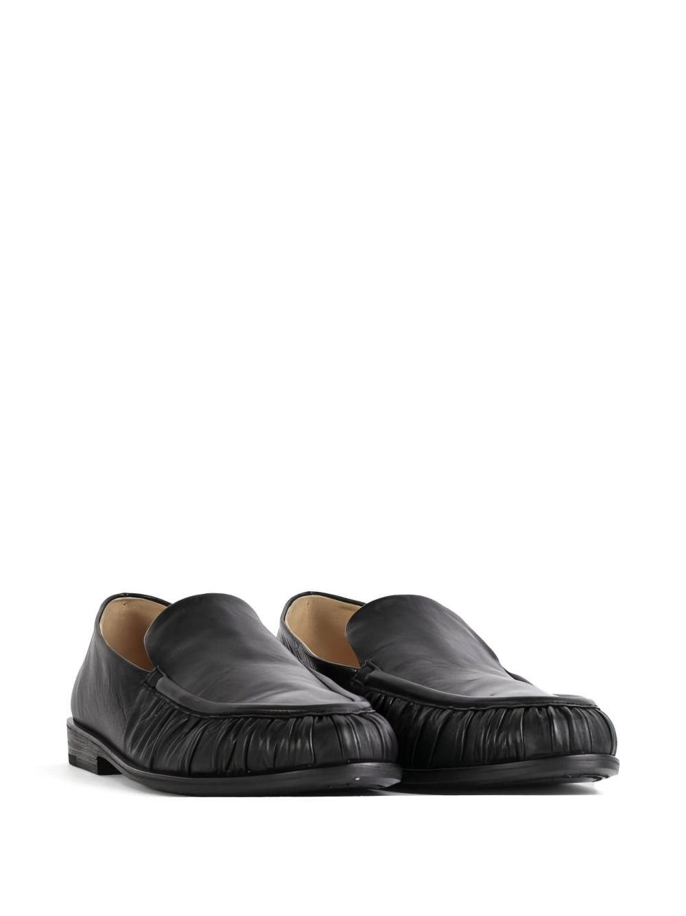 pleated-details leather loafers - 2