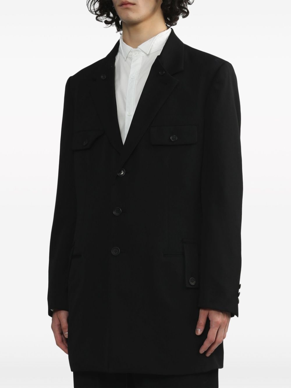 wool single-breasted blazer - 3