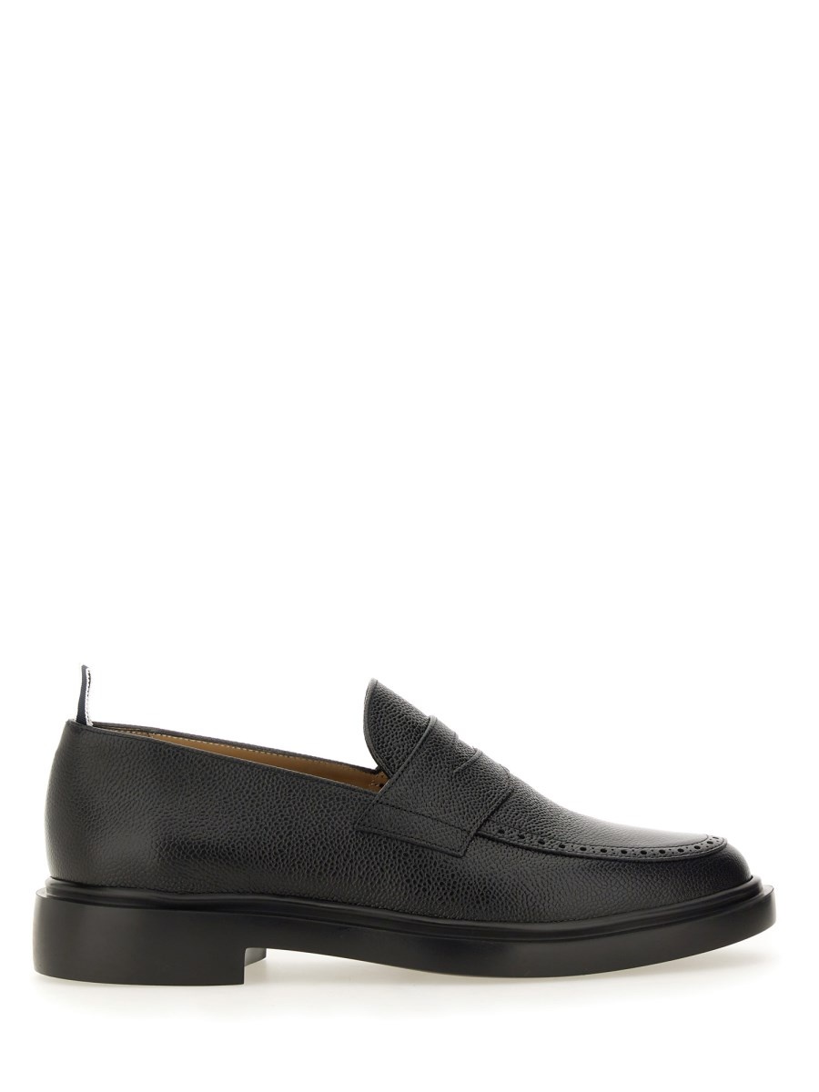 PEBBLE GRAIN LEATHER PENNY LOAFER - 1