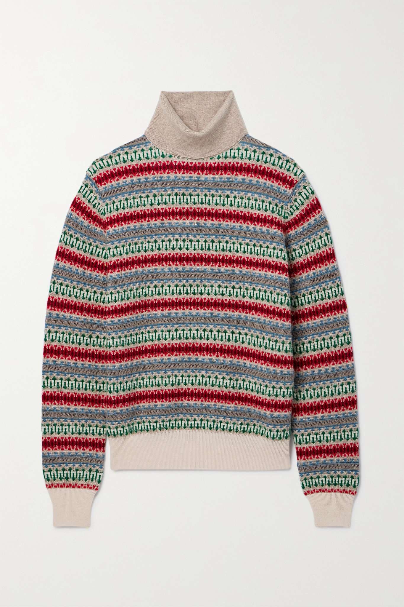 Holiday Noel Fair Isle cashmere-jacquard turtleneck sweater - 1