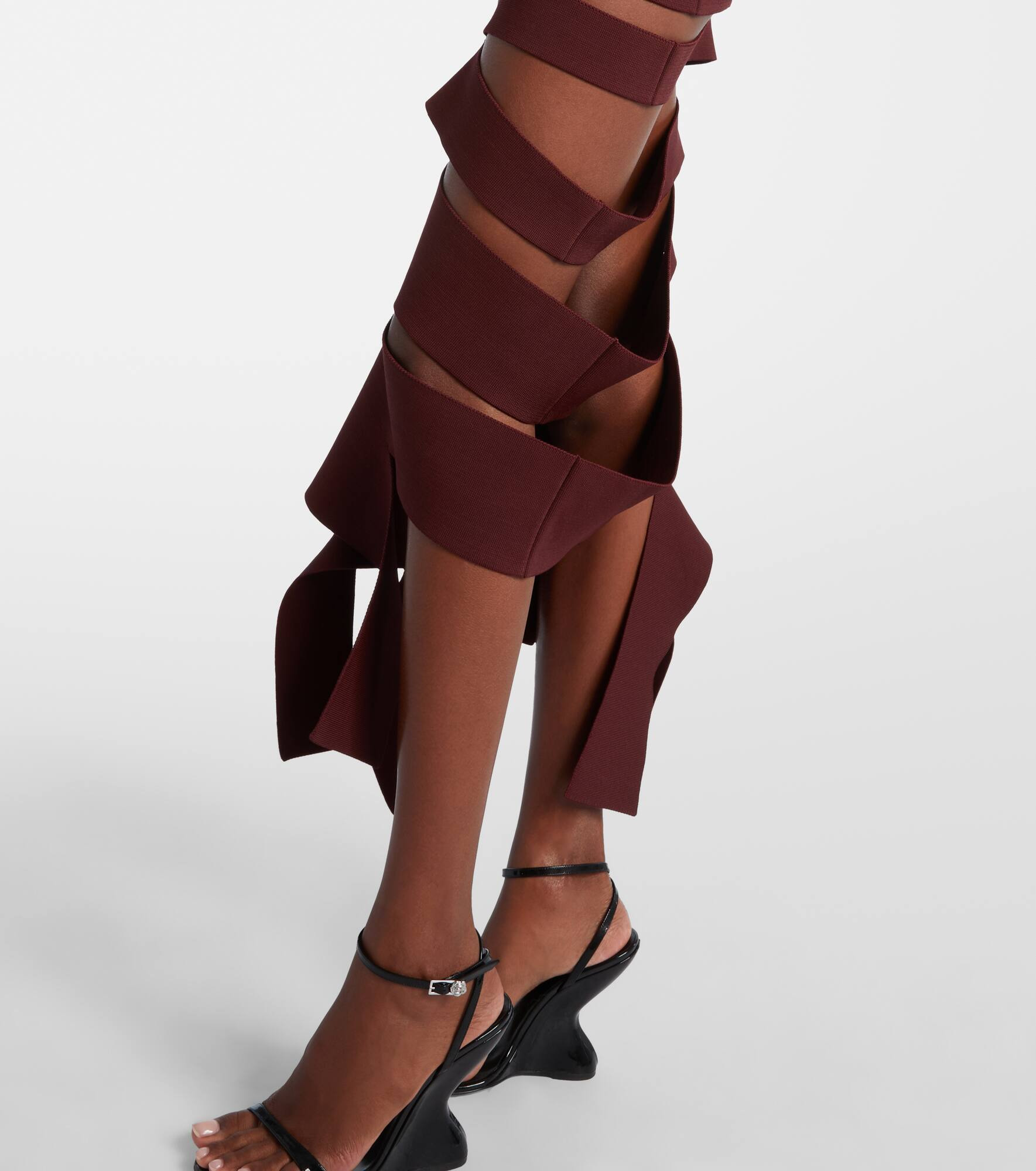 Asymmetric cut-out midi dress - 5