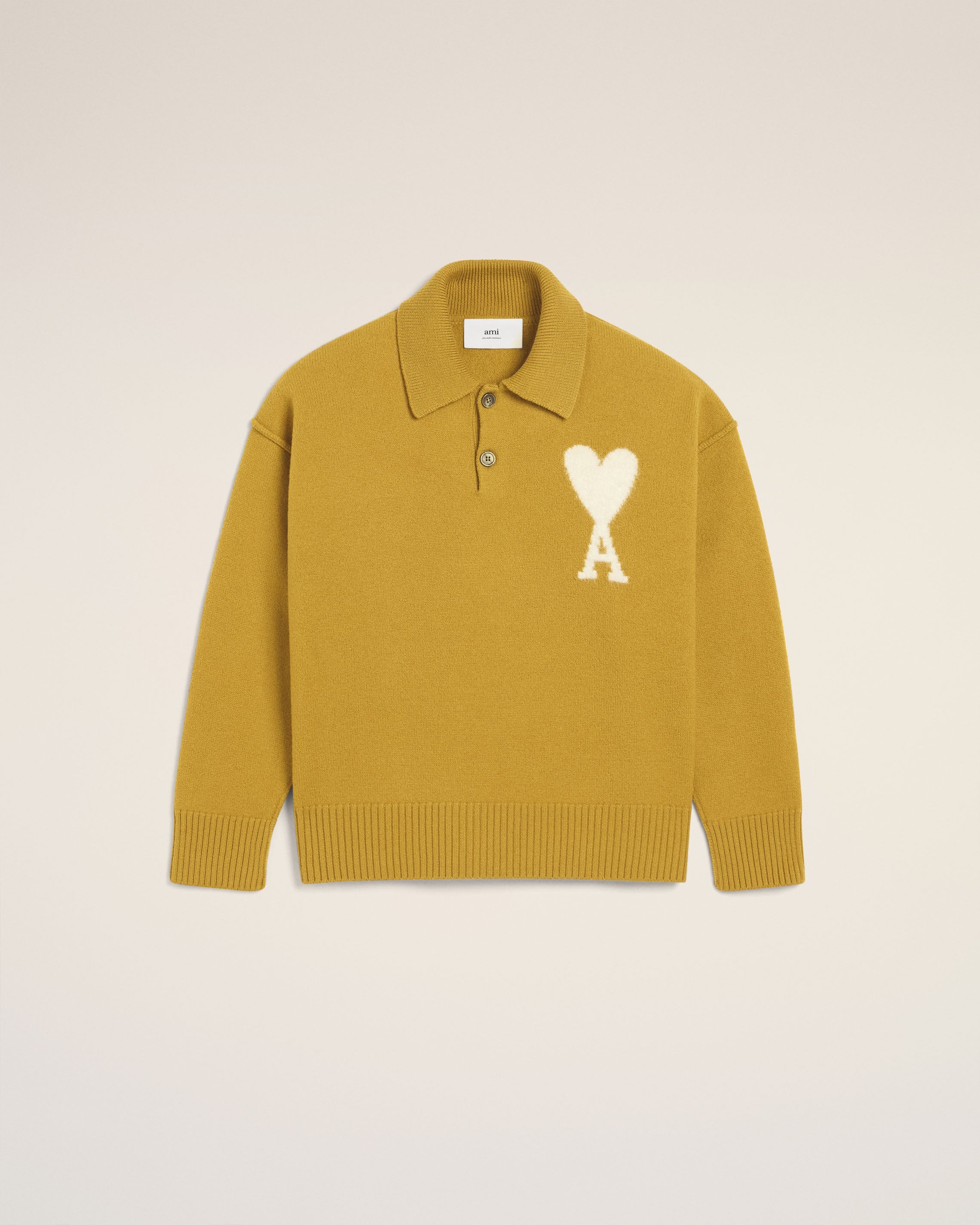 MUSTARD WOOL AMI DE COEUR POLO - 2