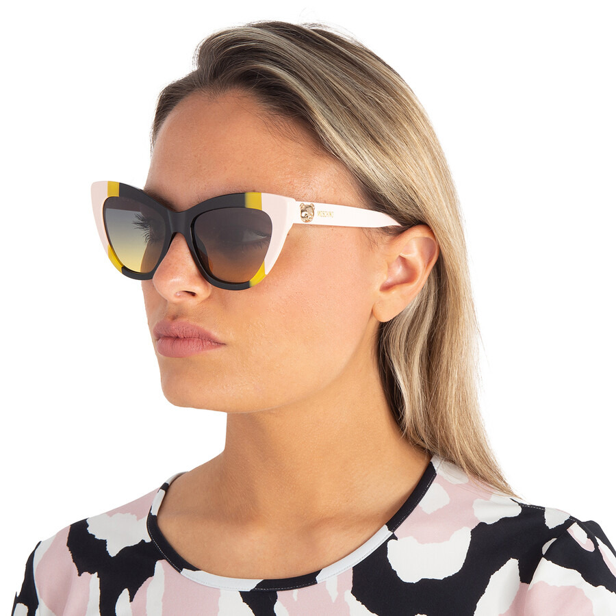 Moschino Grey Shaded Green Cat Eye Ladies Sunglasses MOS122/S 071C/JE 53 - 2