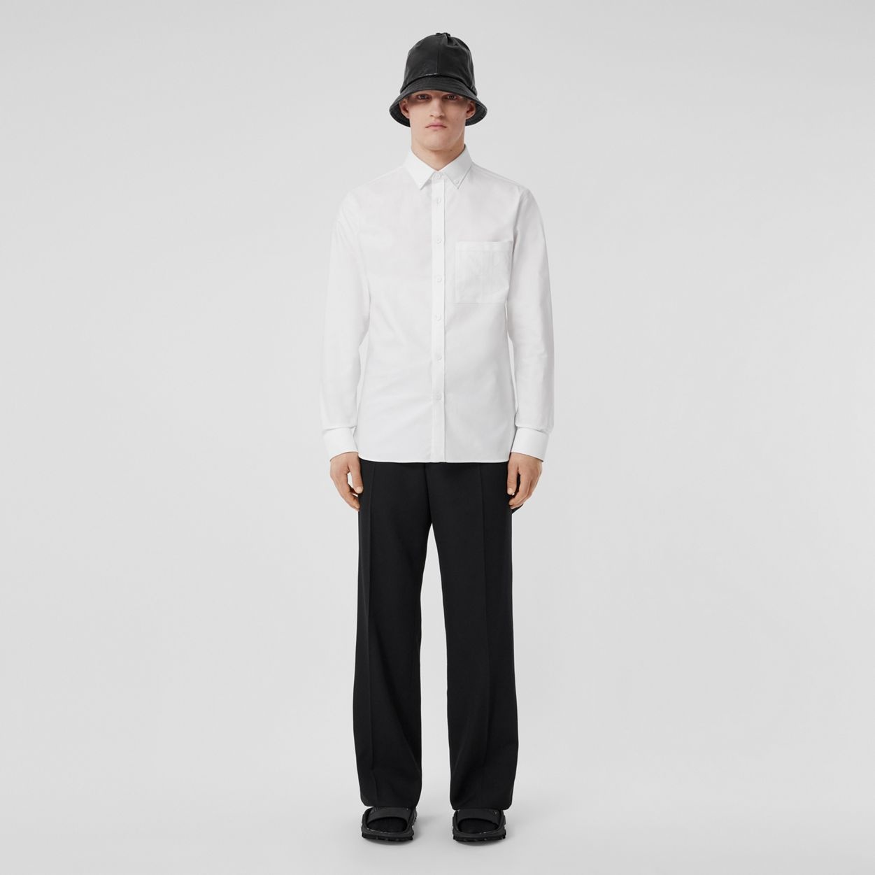 Slim Fit Monogram Motif Cotton Oxford Shirt - 2