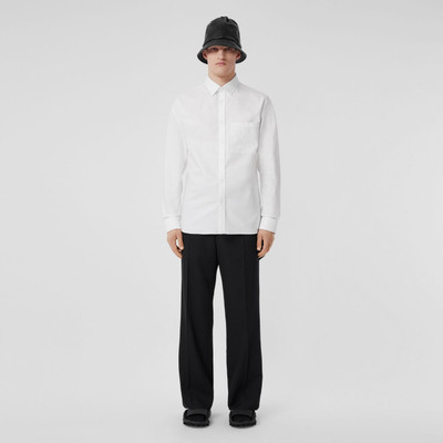 Burberry Slim Fit Monogram Motif Cotton Oxford Shirt outlook