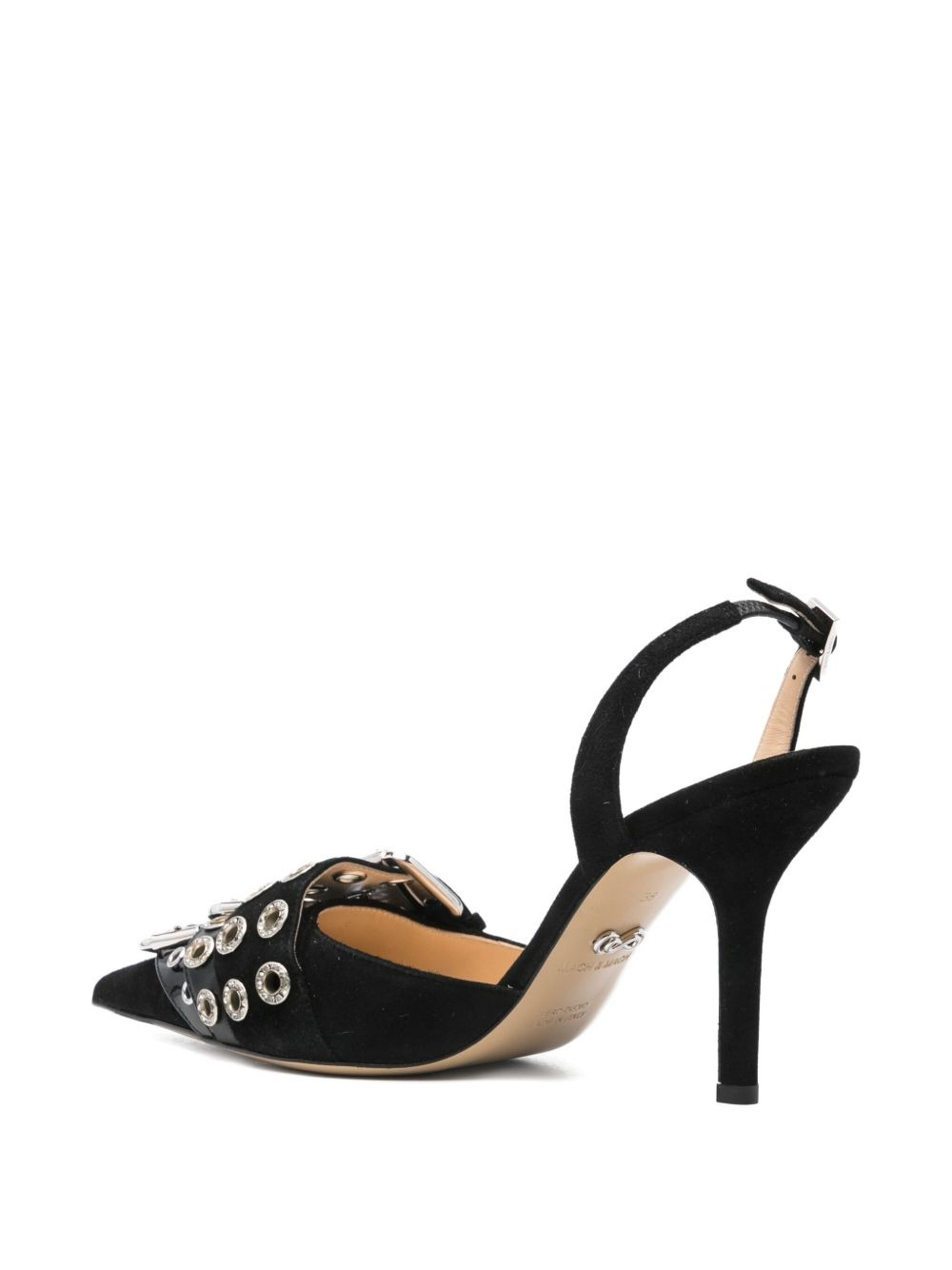 100mm buckle-detail pointed-toe pumps - 3