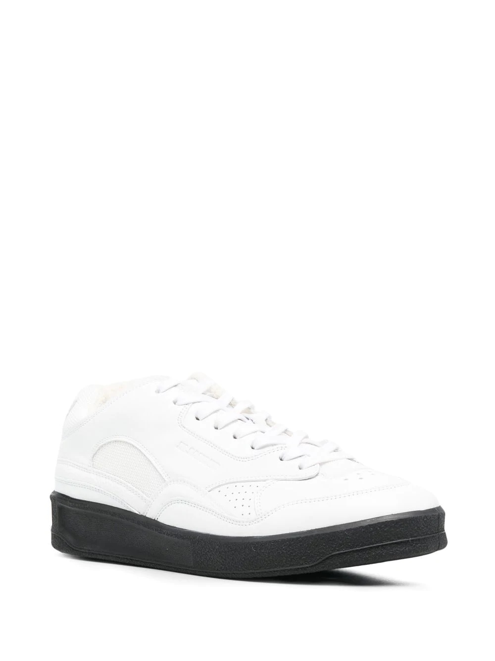 panelled low-top leather sneakers - 2