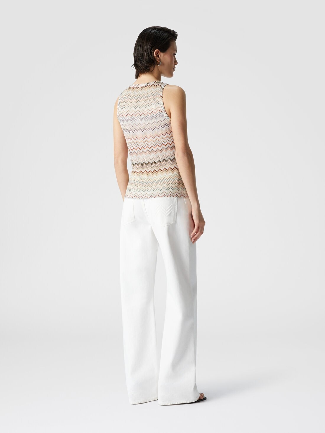 Gradient zig zag viscose tank top - 3