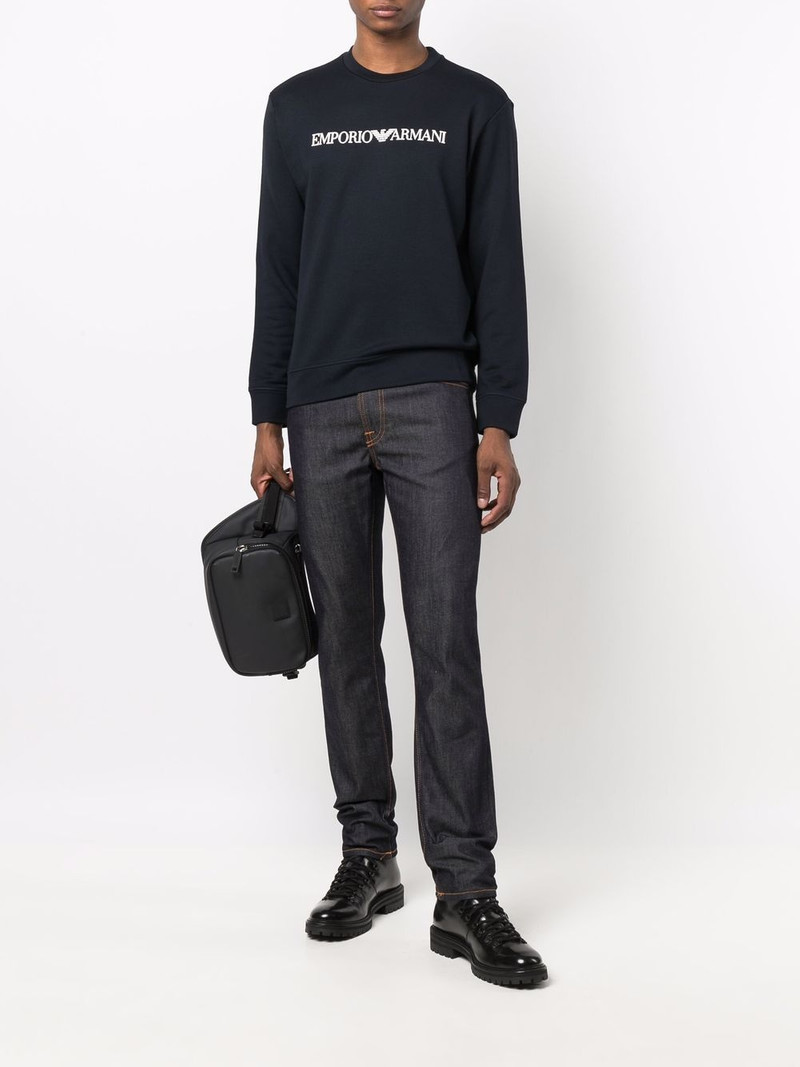 EMPORIO ARMANI logo-print crew-neck sweatshirt outlook