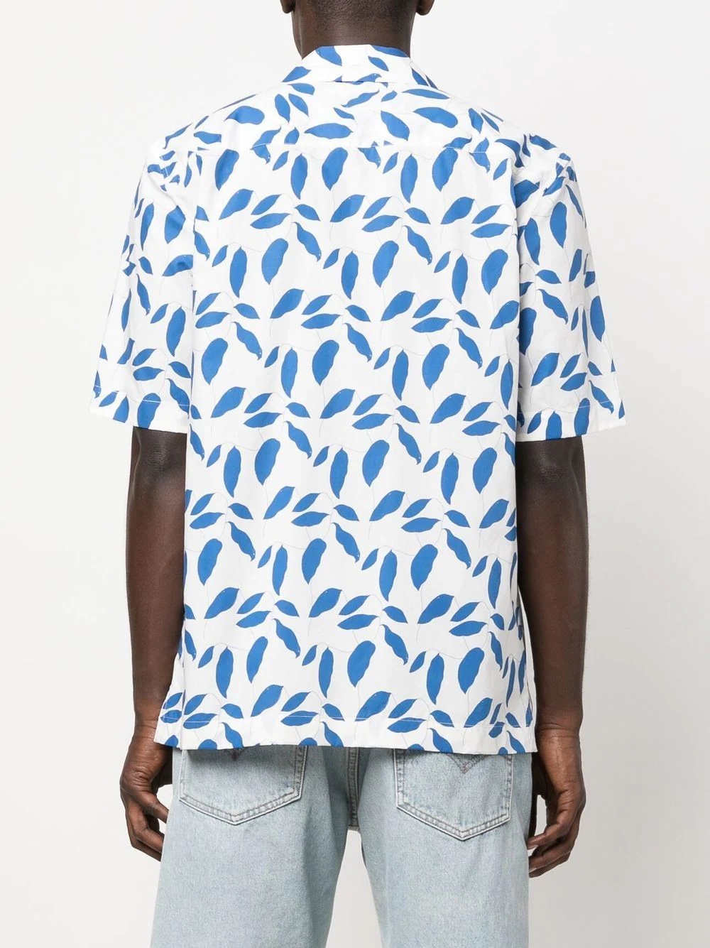 leaf-print short-sleeve shirt - 4