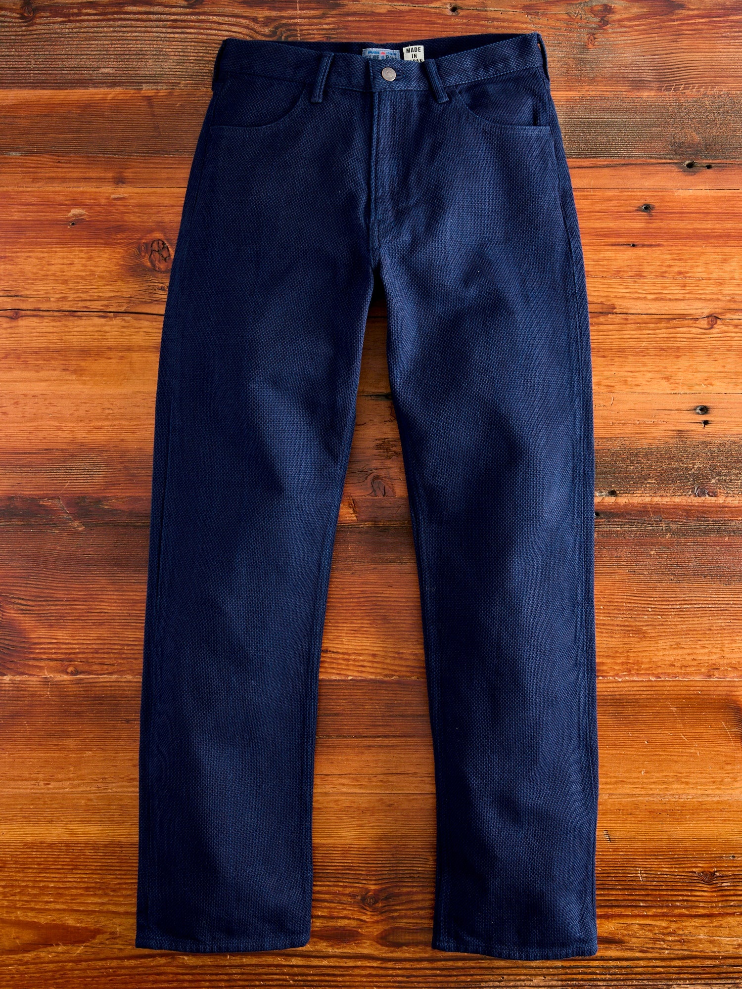 Double Cloth Sashiko Jeans in Hand Dyed Indigo - 1